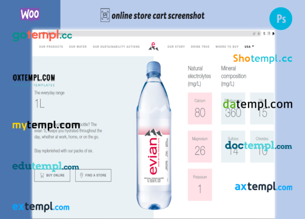 editable template, natural water fully ready online store WooCommerce hosted and products uploaded 30