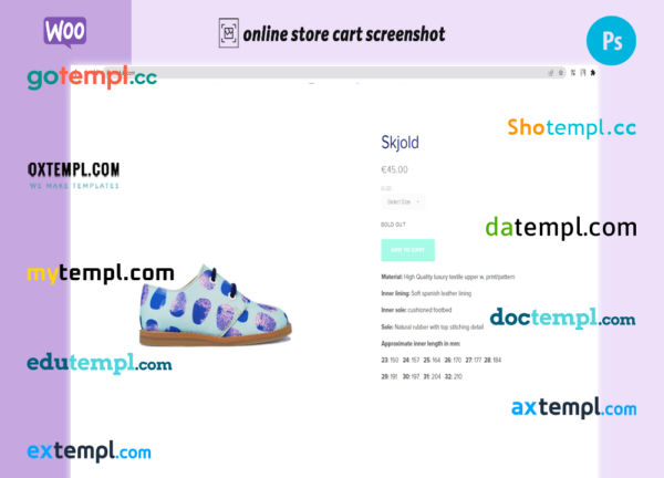 editable template, colorful shoes fully ready online store WooCommerce hosted and products uploaded 30