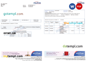 editable template, India Equitas bank statement Word and PDF template, 3 pages