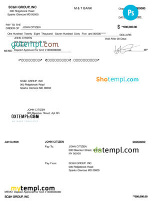 editable template, USA Maryland SC&H Group Management consulting services company PSD template