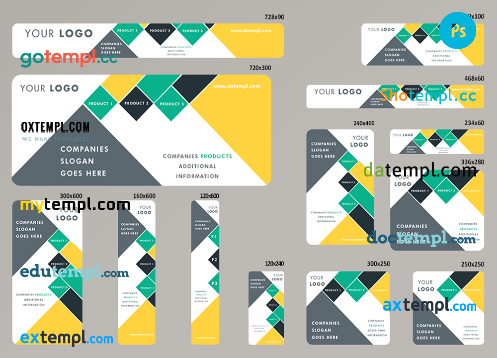 FREE editable template, # business plus editable banner template set of 13 PSD