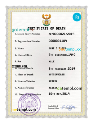 editable template, # coat optimum vital record death certificate universal PSD template