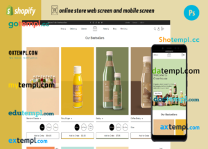 editable template, organic juice completely ready online store Shopify hosted and products uploaded 30