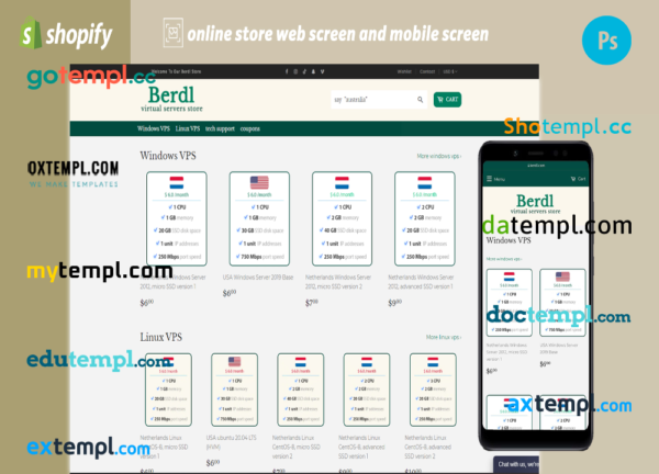 editable template, windows VPS completely ready online store Shopify hosted and products uploaded 30
