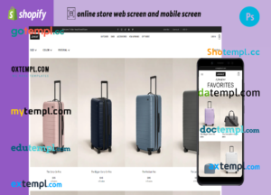 editable template, traveler’s suitcase completely ready online store Shopify hosted and products uploaded 30