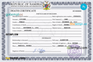 editable template, # of deluxe vital record death certificate universal PSD template