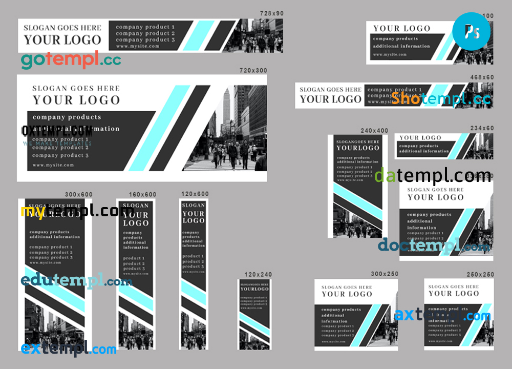 FREE editable template, # publicy editable banner template set of 13 PSD