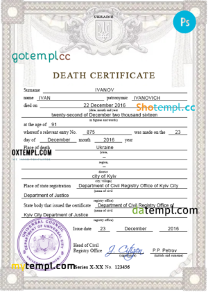 editable template, # sustaine solution vital record death certificate universal PSD template