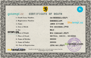 editable template, # deathprism death universal certificate PSD template, completely editable