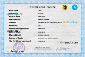 editable template, # wise crowd death universal certificate PSD template, completely editable