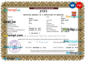 editable template, Fiji marriage certificate Word and PDF template, completely editable
