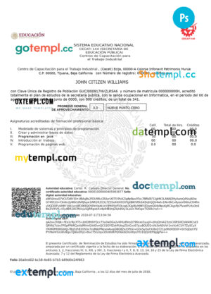 editable template, Mexico Sistema educativo nacional PSD template, fully editable