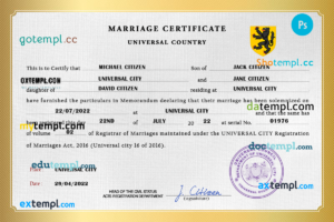 editable template, # destiny universal marriage certificate PSD template, completely editable