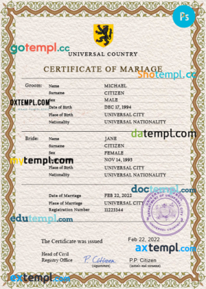 editable template, # flutter universal marriage certificate PSD template, completely editable