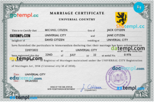 editable template, # snapshot universal marriage certificate PSD template, completely editable