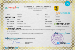 editable template, # viewfinder universal marriage certificate PSD template, fully editable
