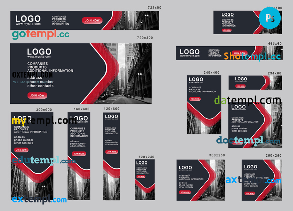 FREE editable template, # business direct editable banner template set of 13 PSD