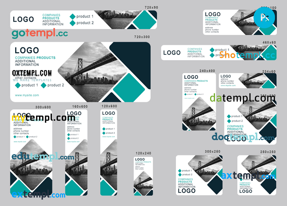FREE editable template, # complex dynamic editable banner template set of 13 PSD