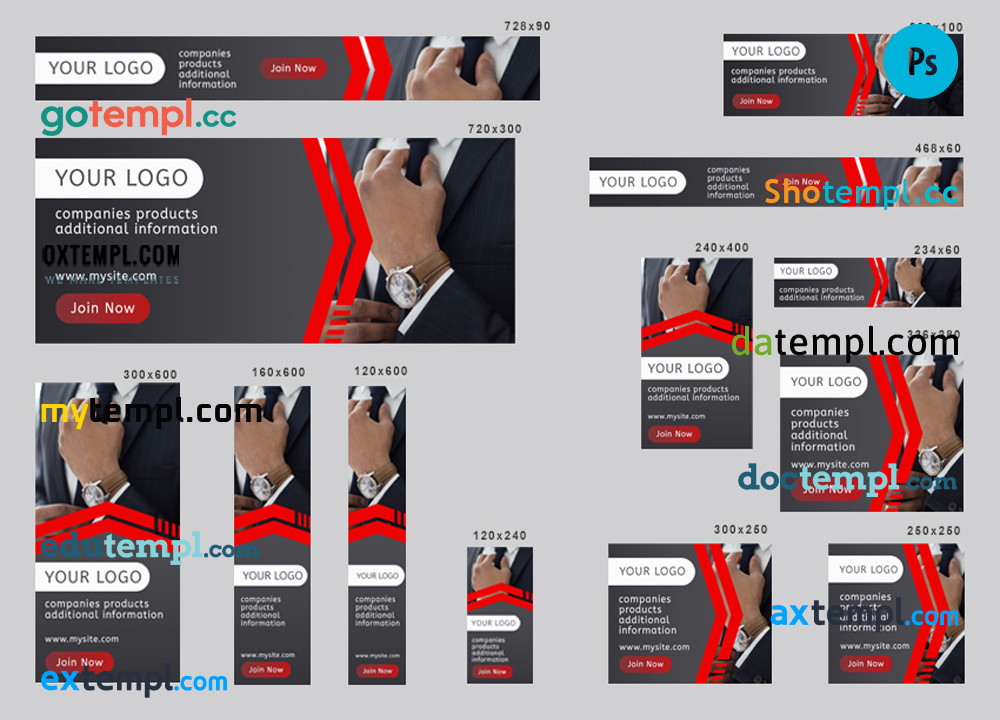 FREE editable template, # formal code editable banner template set of 13 PSD