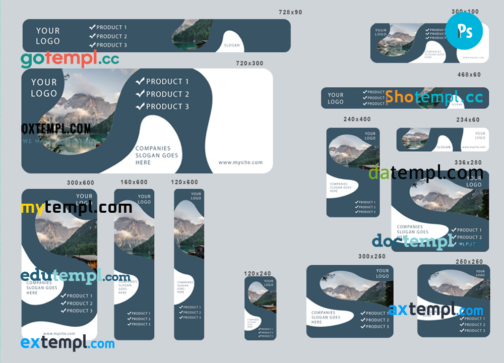 FREE editable template, # just explore editable banner template set of 13 PSD