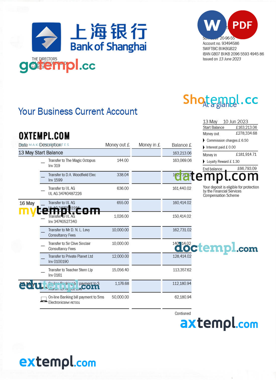 editable template, Australia ANZ bank account reference letter template in Word and PDF format
